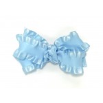 Blue (312 Blue) Double Ruffle Bow - 3 Inch